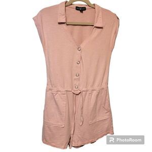 Derek Heart V-Neck Pink Romper Juniors Size Medium